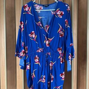 Express Blue Floral Jumpsuit